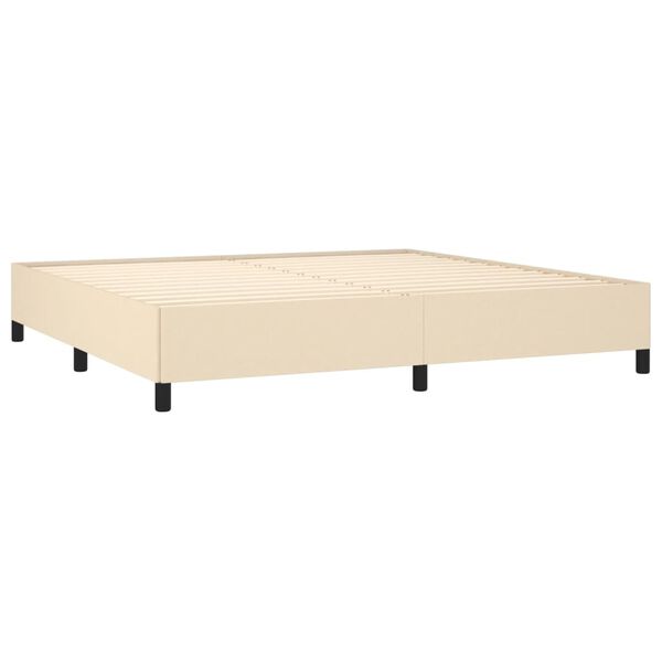vidaXL Bedframe zonder matras stof cr&egrave;mekleurig 200x200 cm