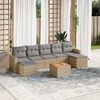 vidaXL 8-delige Loungeset met kussens poly rattan gemengd beige