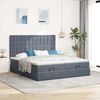 vidaXL Ottoman bed met matrassen 200x200cm fluweel donkergrijs
