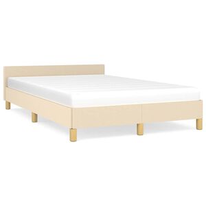 vidaXL Bedframe zonder matras 120x200 cm stof cr&egrave;mekleurig