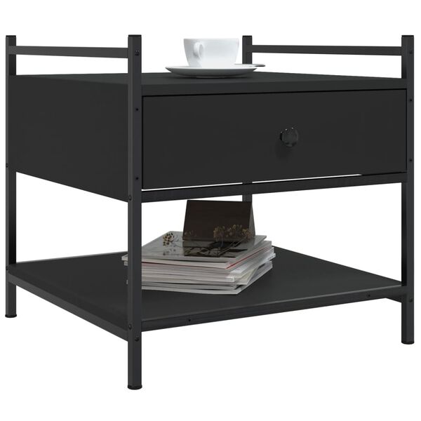 vidaXL Salontafel 50x50x50 cm bewerkt hout zwart