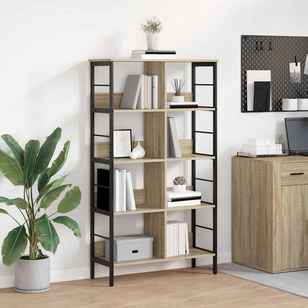 vidaXL Boekenkast Sonoma Eiken 82 x 32 x 144,5 cm Bewerkt hout