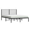 vidaXL Bedframe met hoofdbord metaal zwart 120x190 cm