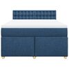 vidaXL Boxspring met matras stof blauw 140x200 cm