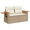 vidaXL Tuinbankenset met kussen 12 pcs Beige en Cr&egrave;me poly rattan