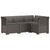 vidaXL 4-Zits Tuin Sofa met Kussens Rattan Look PP Lichtgrijs