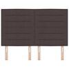 vidaXL LED Hoofdbord met LED-striplichten Donkerbruin 144 cm Polyester