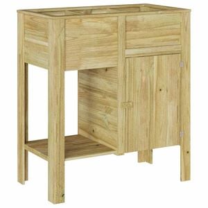 vidaXL Hoge Planter met plank Bruin Ge&iuml;mpregneerd grenenhout