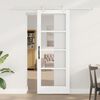 vidaXL Schuifdeur Wit 78 x 202 cm Massief grenenhout en glas