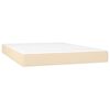 vidaXL Boxspring met matras en LED stof cr&egrave;mekleurig 140x190 cm