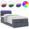 vidaXL Ottoman bed met matras en LED's 80x200cm fluweel donkergrijs