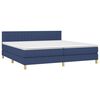 vidaXL Boxspring met matras stof blauw 200x200 cm