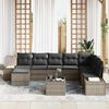 vidaXL Tuin Sofa Set met kussen met opslag 8 pcs Grijs poly rattan