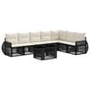 vidaXL Tuinbankenset 8 st Zwart en Cream Wit poly rattan