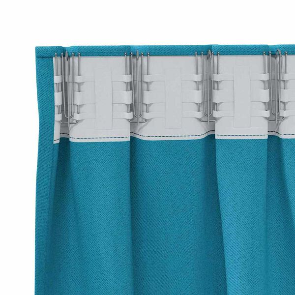 vidaXL Zwart-out Gordijnen met Ringen 2 pcs Turquoise 225 x 140 cm