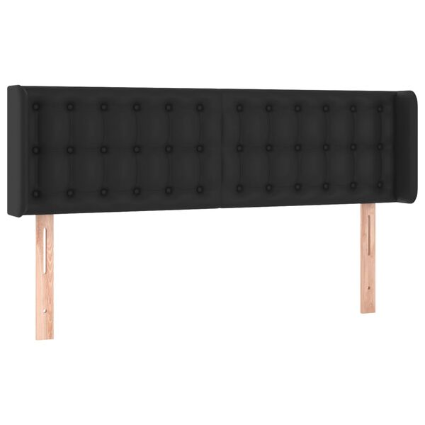 vidaXL Hoofdbord met randen 147x16x78/88 cm kunstleer zwart