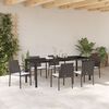 vidaXL Tuin eettafelset 7 pcs Bruin en zwart PE Rattan