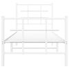 vidaXL Bedframe met hoofd- en voeteneinde metaal wit 75x190 cm