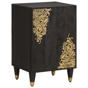 vidaXL Badkamerkast Zwart 38 x 33 x 58 cm Massief Mango Hout