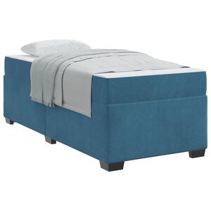 vidaXL Bedframe met matras Donkerblauw 90 x 200 cm Stof