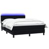 vidaXL Boxspring met matras en LED fluweel zwart 160x210 cm