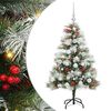 vidaXL Kunstkerstboom Groen en wit 120 cm PVC en Metaal en Plastic