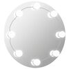 vidaXL Wandspiegel met LED-lampen rond glas