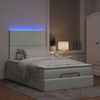vidaXL Ottoman bed met matrassen en LED's 120x200cm fluweel lichtgrijs