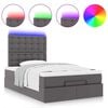 vidaXL Ottoman bed met matras en LED's 120x190 cm kunstleer grijs