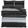 vidaXL 2 st 200 x 200 cm + 60 x 70 cm 100% Cotton Black Stripes