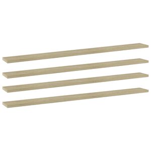 vidaXL Wandschappen 4 st 100x10x1,5 cm spaanplaat sonoma eikenkleurig