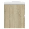 vidaXL Wastafelkast met ingebouwde wastafel bewerkt hout sonoma eiken