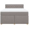 vidaXL Boxspring met matras stof taupe 140x190 cm