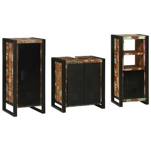 vidaXL Badkamermeubelset 3 st Multikleur en Zwart