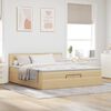 vidaXL Ottoman bed met matras 200x200 cm stof cr&egrave;mekleurig