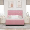vidaXL Boxspringbed met hoofdeinde Roze 140 x 200 cm Fluweel