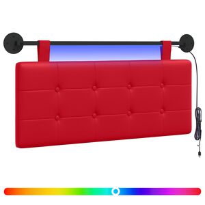 vidaXL Hangend hoofdbord Met LED-verlichting Rood Kunstleer