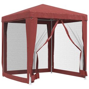 vidaXL Partytent met 4 mesh zijwanden 2x2 m HDPE rood