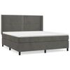 vidaXL Boxspring met matras fluweel donkergrijs 160x200 cm