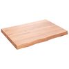 vidaXL Wastafelblad 80x60x(2-6) cm behandeld massief hout lichtbruin