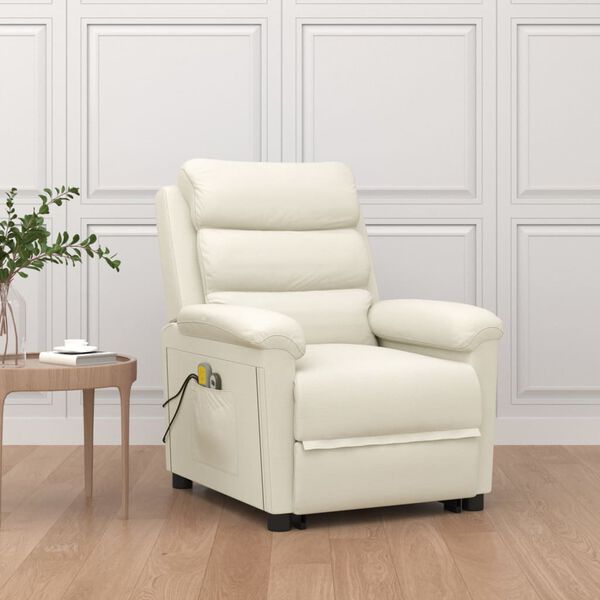 vidaXL Sta-op-massagestoel fluweel crèmekleurig