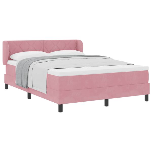 vidaXL Boxspringbed met matras Roze 160 x 200 cm Fluweel