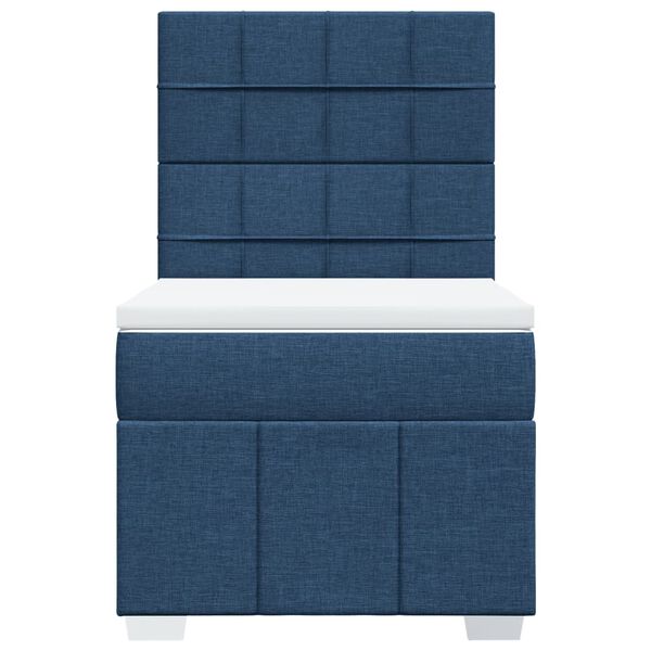 vidaXL Boxspring met matras stof blauw 90x200 cm