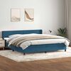 vidaXL Boxspring met matras fluweel donkerblauw 180x210 cm