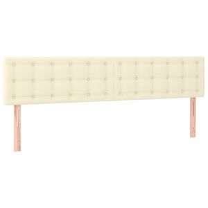 vidaXL Hoofdborden 180x5x78/88 cm kunstleer cr&egrave;mekleurig