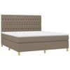 vidaXL Boxspring met matras en LED stof taupe 180x200 cm