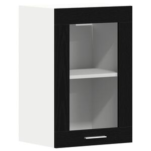 vidaXL Hangglaskast Zwarte Eik 40x31x60 cm Engineered Hout