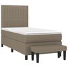 vidaXL Boxspring met matras stof taupe 80x200 cm