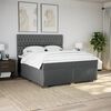 vidaXL Boxspring met matras stof donkergrijs 200x200 cm