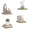 vidaXL Wandschappen zwevend 4 st 23x23,5x3,8 cm MDF eikenkleurig